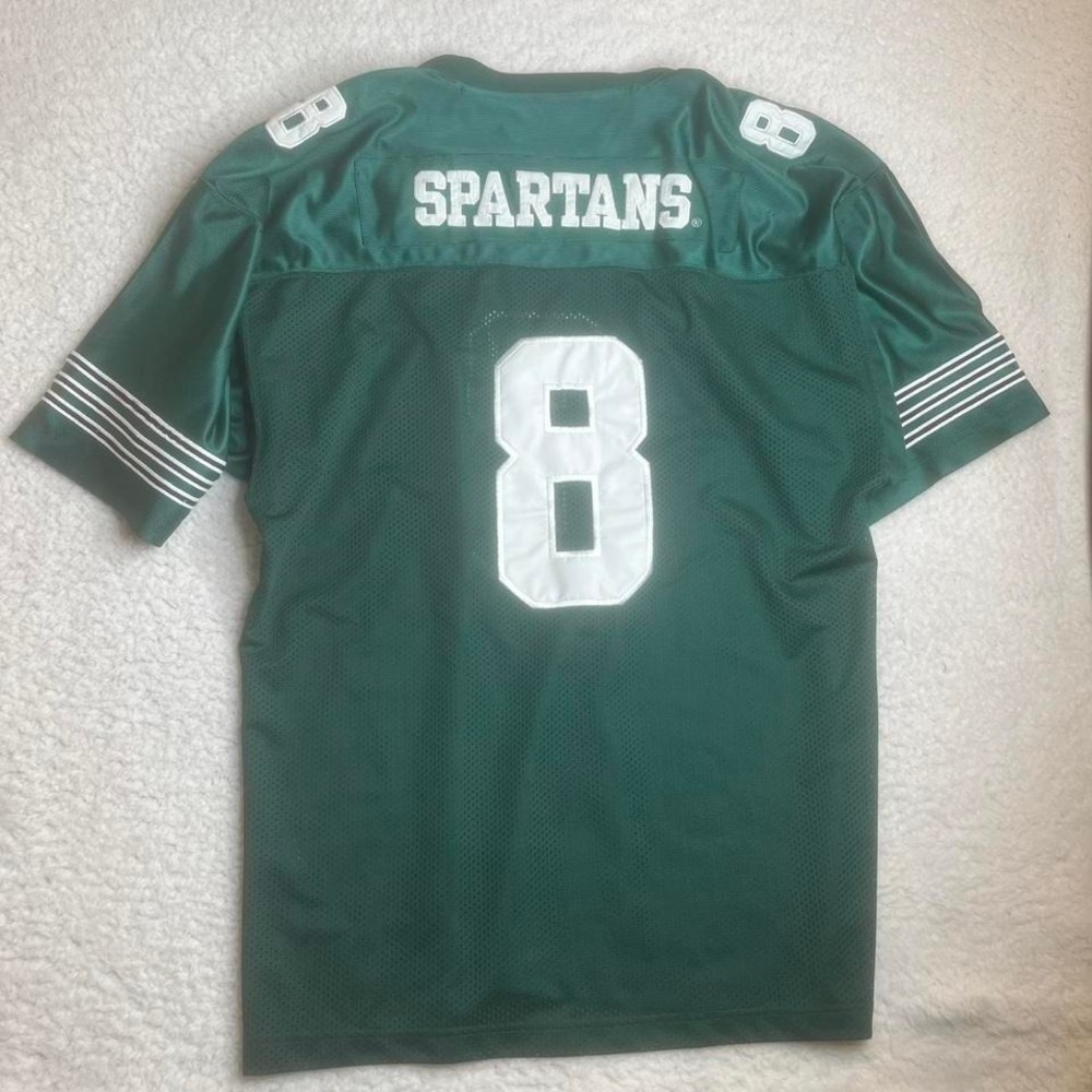 Vintage Michigan State men's green embroidered football jersey #8 L